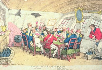 En ombonad stuga eller hamnamiral (färggravyr) av Thomas Rowlandson