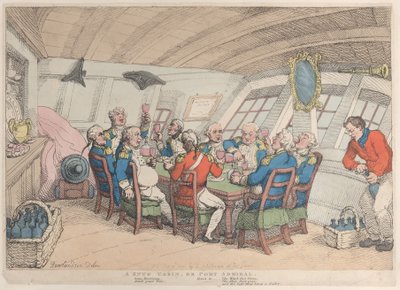 A Snug Cabin, eller hamnamiral, 21 juni 1808., 21 juni 1808. av Thomas Rowlandson