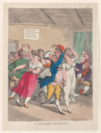 A Tailors Wedding, 20 februari 1814, 20 februari 1814. av Thomas Rowlandson