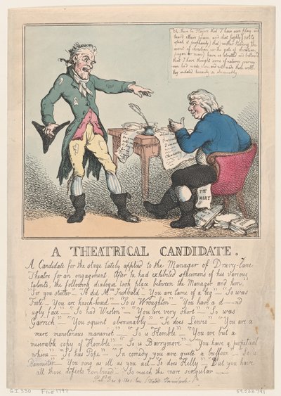 En teaterkandidat, 1797, 1797. av Thomas Rowlandson