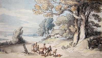 A View on the Isle of Wight (akvarell på papper) av Thomas Rowlandson