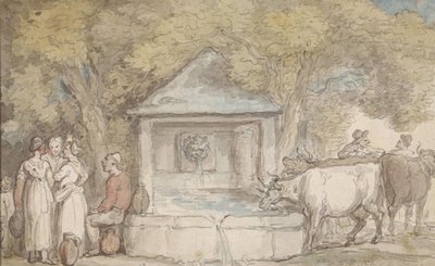 En byfontän av Thomas Rowlandson
