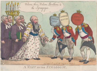 Ett besök i synagogan, 28 april 1809., 28 april 1809. av Thomas Rowlandson