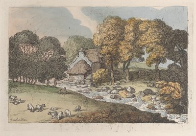 Ett vattendrag, från vyer i Cornwall, 1812., 1812. av Thomas Rowlandson
