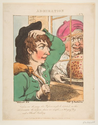 Admiration Le Brun Travested, eller Caricatures of the Passions, 20 januari 1800. av Thomas Rowlandson