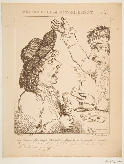 Beundran med häpnad Le Brun Travested, eller Caricatures of the Passions, 21 januari 1800. av Thomas Rowlandson