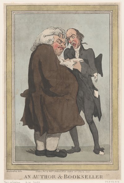 An Author & Bookseller, 14 juli 1797, 14 juli 1797. av Thomas Rowlandson
