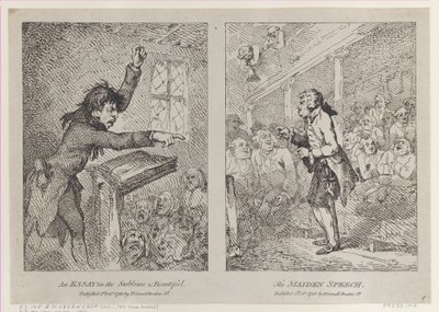 An Essay on the Sublime & Beautiful, The Maiden Speech, 1 oktober 1785., 1 oktober 1785. av Thomas Rowlandson