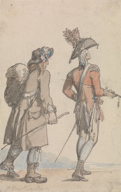 En officer och hans tjänare av Thomas Rowlandson