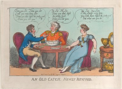 En gammal fångst, nyligen återupplivad, 18 juli 1809., 18 juli 1809. av Thomas Rowlandson