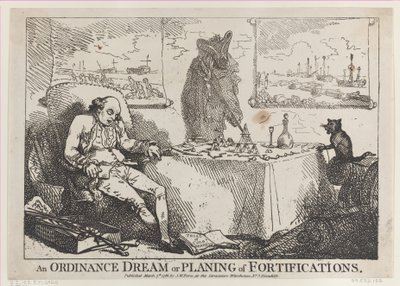 En förordningsdröm eller planering av befästningar, 7 mars 1786, 7 mars 1786. av Thomas Rowlandson
