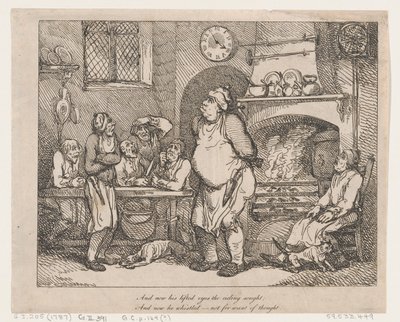 Och nu hans lyfta ögon taket sökte..., 1787., 1787. av Thomas Rowlandson