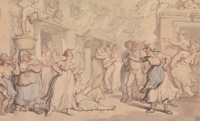 Arg scen på en gata av Thomas Rowlandson