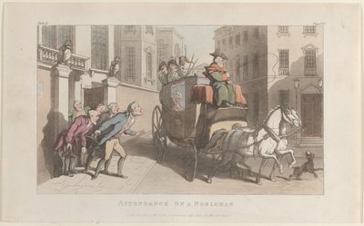 Närvaro på en adelsman, från The Vicar of Wakefield, 1 maj 1817., 1 maj 1817. av Thomas Rowlandson