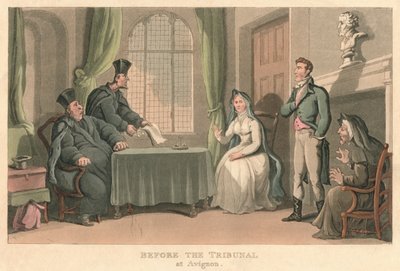 Inför tribunalen i Avignon, 1818, 1821 av Thomas Rowlandson