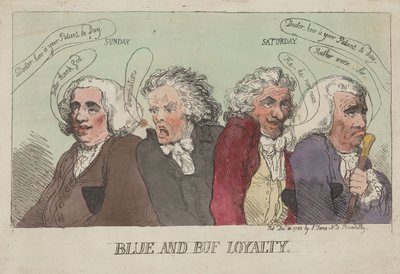 Blue och Buf – lojalitet av Thomas Rowlandson