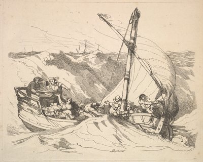 Båt i en storm på havet, 1784-88. av Thomas Rowlandson