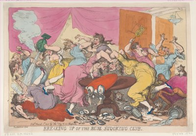 Upplösning av Blue Stocking Club, 1 mars 1815., 1 mars 1815. av Thomas Rowlandson