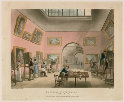 Brittisk institution, Pall Mall av Thomas Rowlandson
