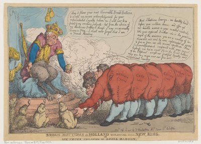 Breda bottnar i Holland dyrkar sin nya kung, 23 juli 1806., 23 juli 1806. av Thomas Rowlandson