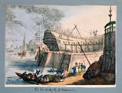 Brunswick Dock, Blackwall, London, 1806 av Thomas Rowlandson