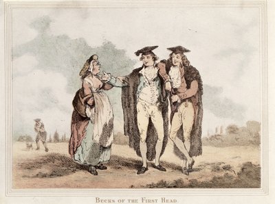 Bucks of the First Head, tecknad serie över studenter från Oxford av Thomas Rowlandson
