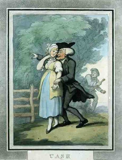Kontanter, pub. av Rudolph Ackermann av Thomas Rowlandson