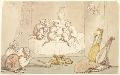 Katter och apor av Thomas Rowlandson