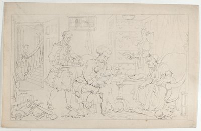 Childhood: The First Tutor, från The Dance of Life, 1 september 1817, 1 september 1817. av Thomas Rowlandson