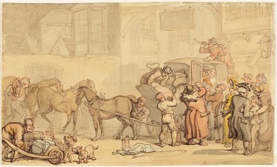 Coach som byter hästar av Thomas Rowlandson