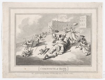 Comforts of Bath, tavla 12, 6 januari 1798., 6 januari 1798. av Thomas Rowlandson