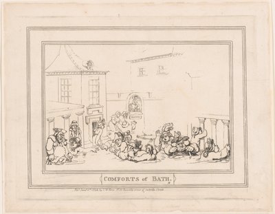 Comforts of Bath, tavla 7, 6 januari 1798., 6 januari 1798. av Thomas Rowlandson