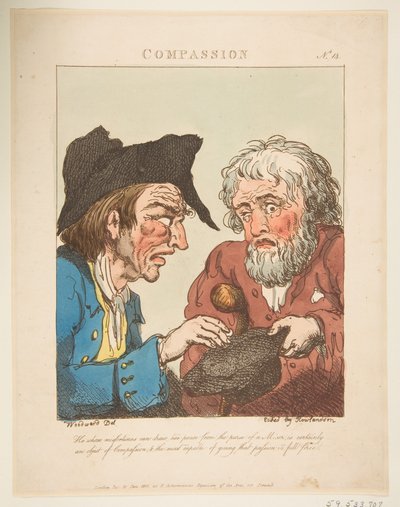 Compassion Le Brun Travested, eller Caricatures of the Passions, 21 januari 1800. av Thomas Rowlandson