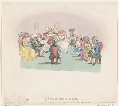 Samtal, 20 mars 1803, 20 mars 1803. av Thomas Rowlandson