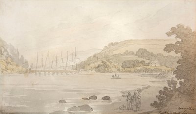 Cornwall, East and West Looe (akvarell) av Thomas Rowlandson