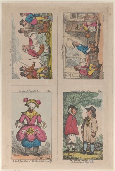 Kostym av Hogs Norton, How a Man May Shoot His Own Wig och The Maid of Mim, 1809., 1809. av Thomas Rowlandson