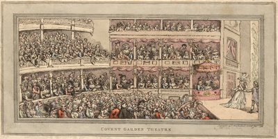 Covent Garden Theatre, pub. Henry Brookes, 1786 (handfärgad etsning) av Thomas Rowlandson