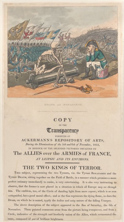 Death and Bonaparte, The Two Kings of Terror, 1 januari 1814., 1 januari 1814. av Thomas Rowlandson