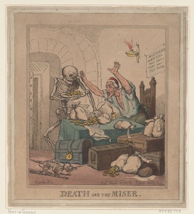 Death and the Miser, 20 december 1801, 20 december 1801. av Thomas Rowlandson