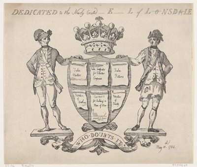 Tillägnad den nyskapade E-l av L-nsd-le, 11 maj 1784., 11 maj 1784. av Thomas Rowlandson