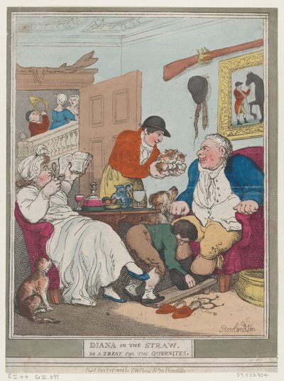 Diana in the Straw, or A Treat for Quornites, 1 januari 1804., 1 januari 1804. av Thomas Rowlandson