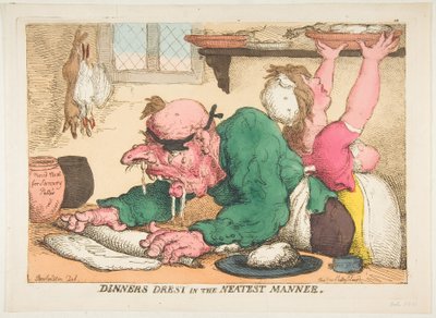 Middagar kläs på det snyggaste sättet, oktober 1811. av Thomas Rowlandson