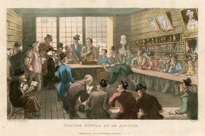 Doctor Syntax på en auktion av Thomas Rowlandson