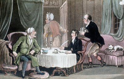 Doktor Syntax gör sitt testamente, c1816 av Thomas Rowlandson