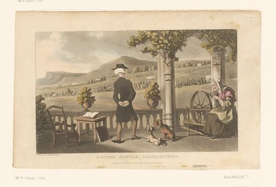 Doktor Syntax betraktar en procession i landskapet av Thomas Rowlandson