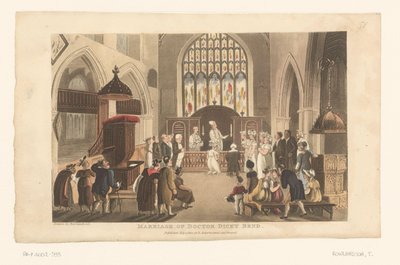 Doktor Syntax vigselförrättar Dicky Bend och hans fästmö av Thomas Rowlandson