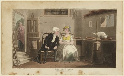 Doktor Syntax och mjölkflickan av Thomas Rowlandson
