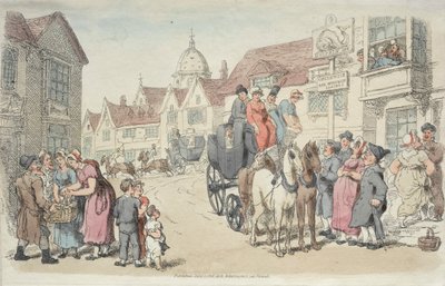 Dolphins Inn: Greenwich och Woolwich Coaches av Thomas Rowlandson