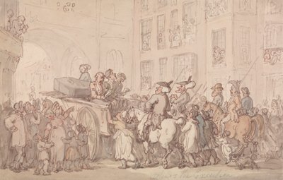 Dr. Syntax deltar i avrättningen av Thomas Rowlandson