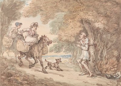 Dr. Syntax Bound to a Tree av Highwaymen av Thomas Rowlandson